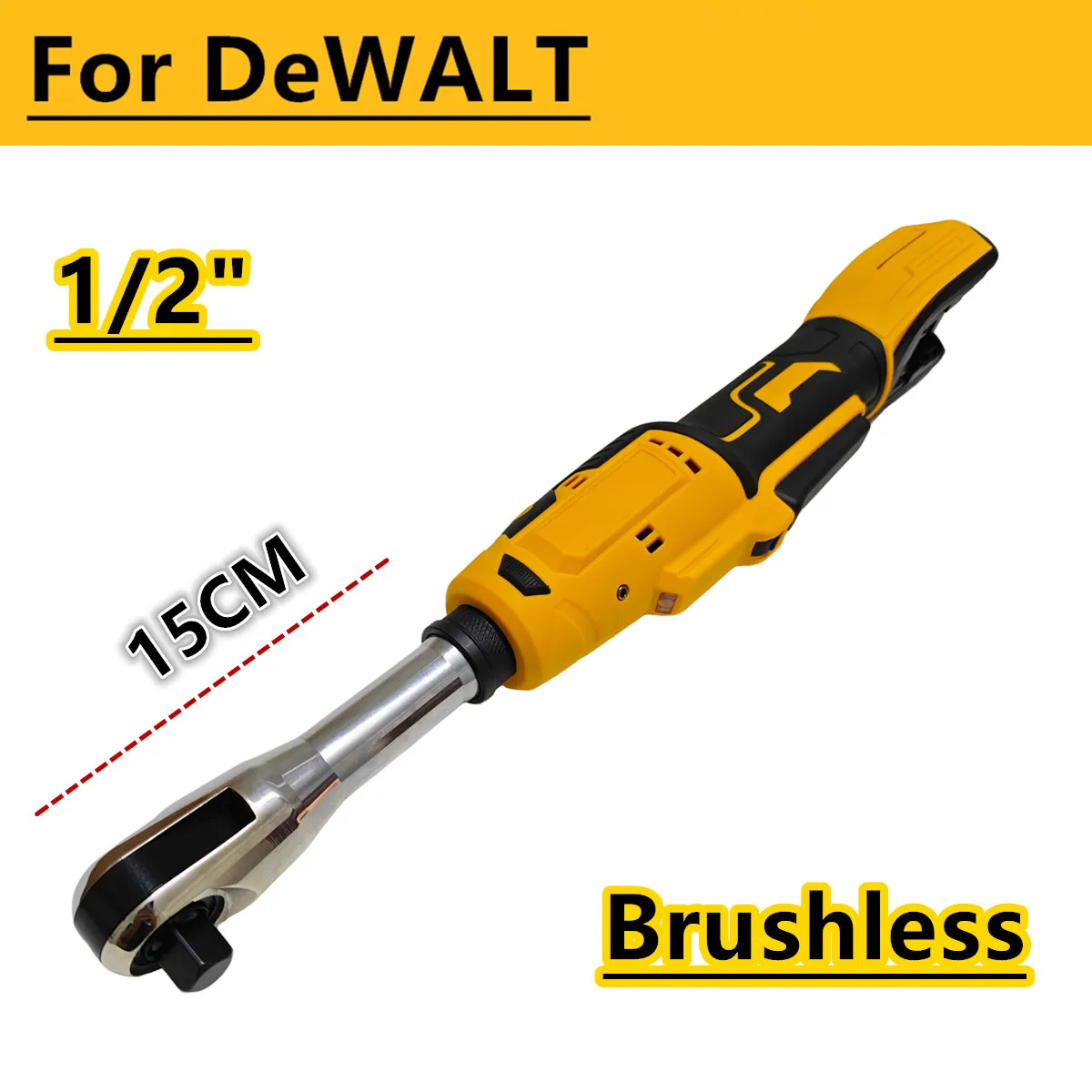 

Бесщеточный электрический гайковерт 1/2 дюйма, удлиненный, 15 см, с головкой из нержавеющей стали, ударный шуруповерт, 800 Нм, электроинструмент для аккумулятора DEWALT 20В