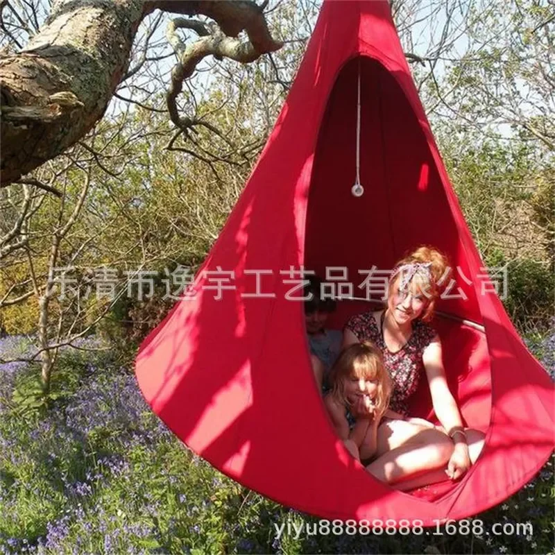 Outdoor Tree Tent Hammock Hanging Chair for Balcony Leisure Camping Portable Suspended Seat Garden Swing Bed for Adults Kids