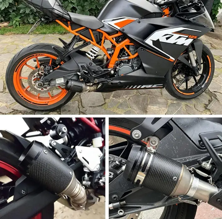 51/60mm Universal Motorcycle Exhaust Muffler Suitable for 300 400 800 1000 CB300R R3 R6 MT07 MT09 DUKE390 ZX6R S1000