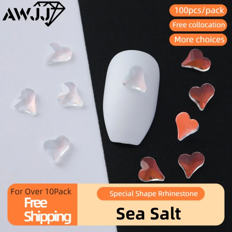 100pcs/pack Dreamy Transparent Sea Salt Toned Nail Diamonds Gateway to an Underwater Fantasy Self-Adhesive Nail Art Rhinestones
