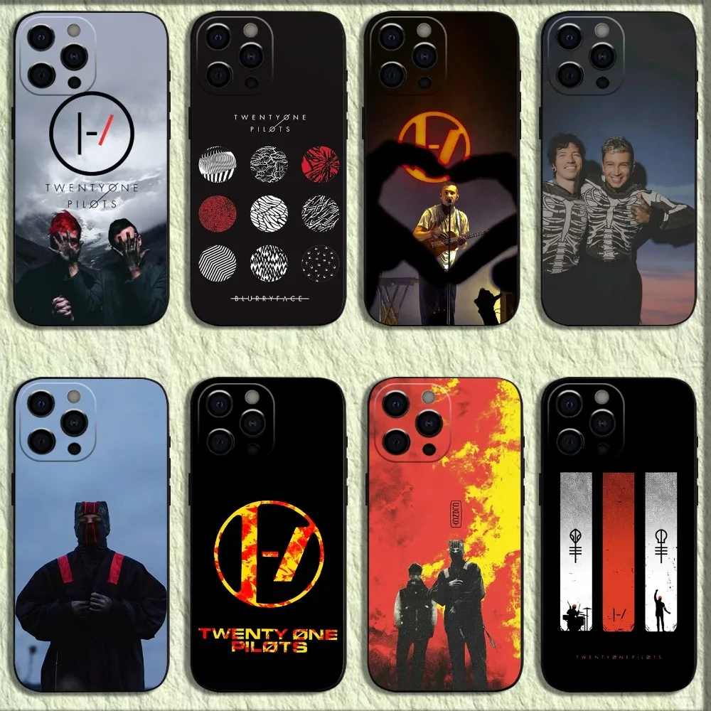 T-Twenty O-One Pilots Phone Case For iPhone 16,15,14,13,12,11,Pro,X,XS,Max,XR,Plus,Mini Soft Black Cover