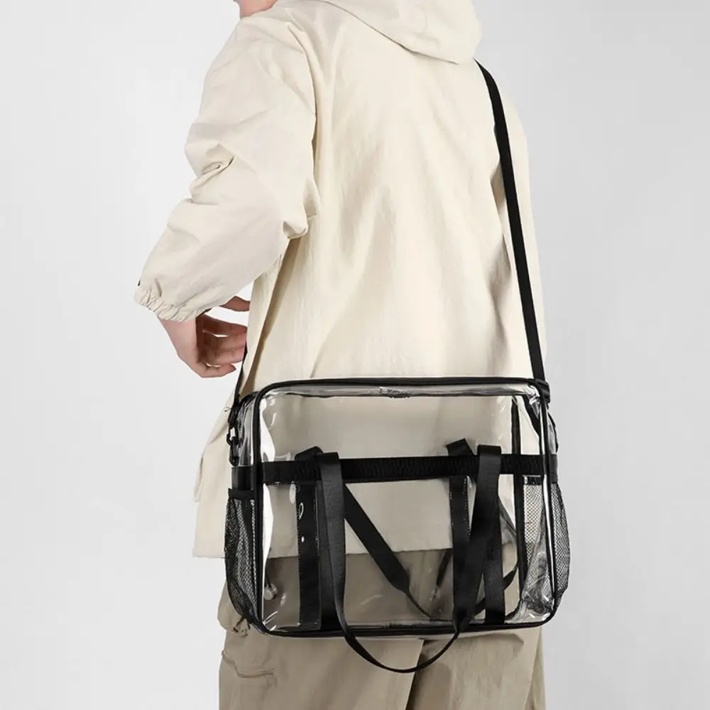 

Прозрачная сумка через плечо большой вместимости из ПВХ, водонепроницаемая сумка для туалетных принадлежностей, портативная легкая пляжная сумка для плавания