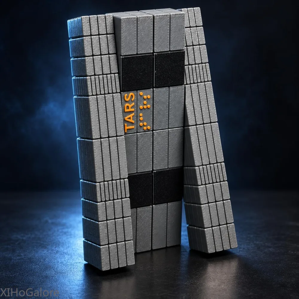 Interstellar Tars Robot Model 3D Printed Sci Fi Collectible Figure Metallic Finish Desk Decor Movie Fans Gift XIHoGalore