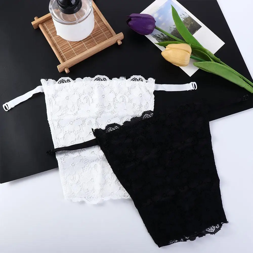 

Double Layer Anti-Glare Tube Top Strapless Invisible Clip on Bralette Chest Cover Lace Intimates Accessories Lady