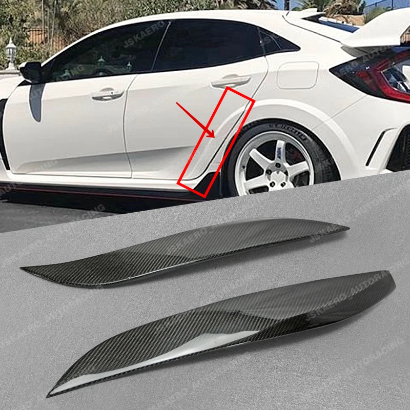 For Honda Civic FK8 5Door Hatchback Carbon Fiber Rear Fender Addon Trim Bodykits