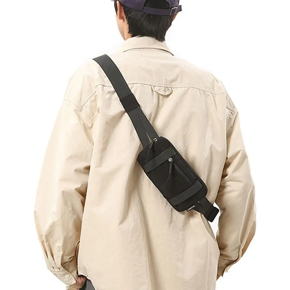 

Leisure Nylon Men's Chest Bag Multifunctional Korean Style Sports Fanny Pack Adjustable Shoulder Large Capacity Waist Bag Travel