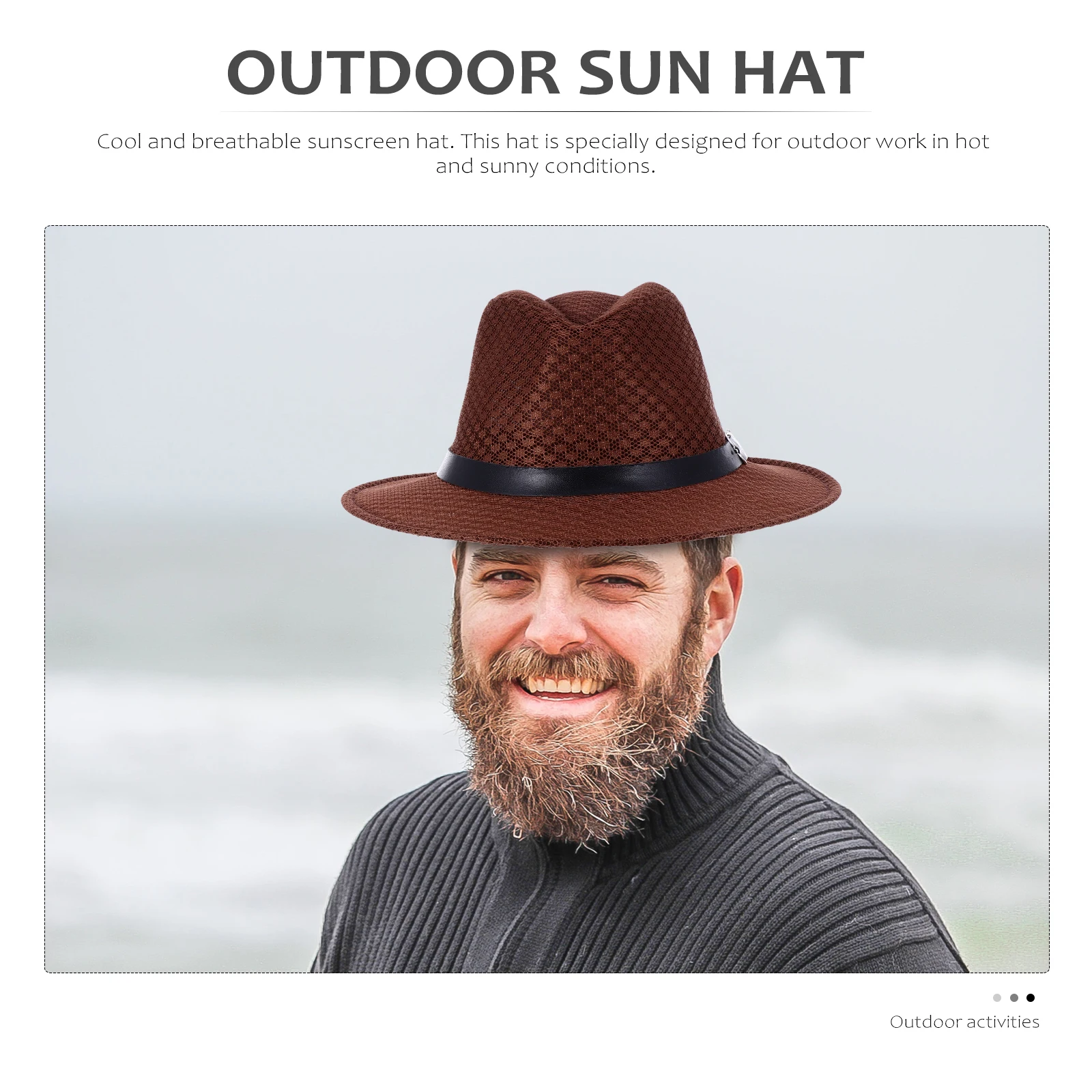 

Beach Sunshade Cool Hat Women's Hats & Caps Man Sandwich Network outside Travel