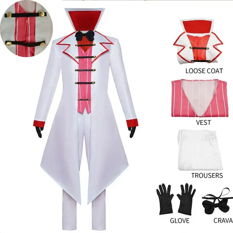 

Lucifer Cosplay Costume Fantasia Anime Hazbin Lucifer Morningstar Uniform with Gloves For Halloween Comic Con Lucifer Outfits