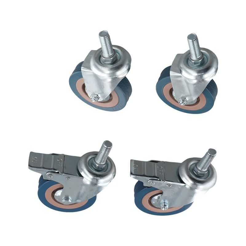 

Heavy Duty 75Mm Swivel Castor With Brake Trolley Casters Wheels For Furniture, Set Of 4-AB09
