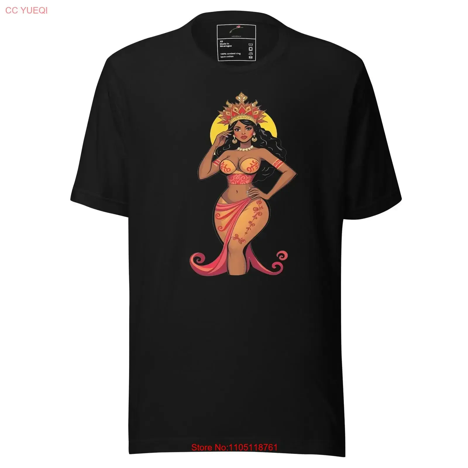 Divine Majesté Africaine Reine Déesse T Shirt vintage Lavé Haut Souple Pour Un Quotidien Vêtements De Créateur Polyvalents Extensés