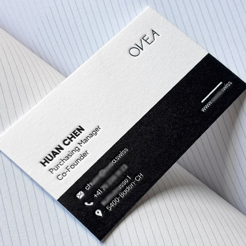 200pcs Personalized Cotton Paper High Grade Letterpress Cards Business Cards Foil Embossing Colorless Debossing Cards 3D Logo