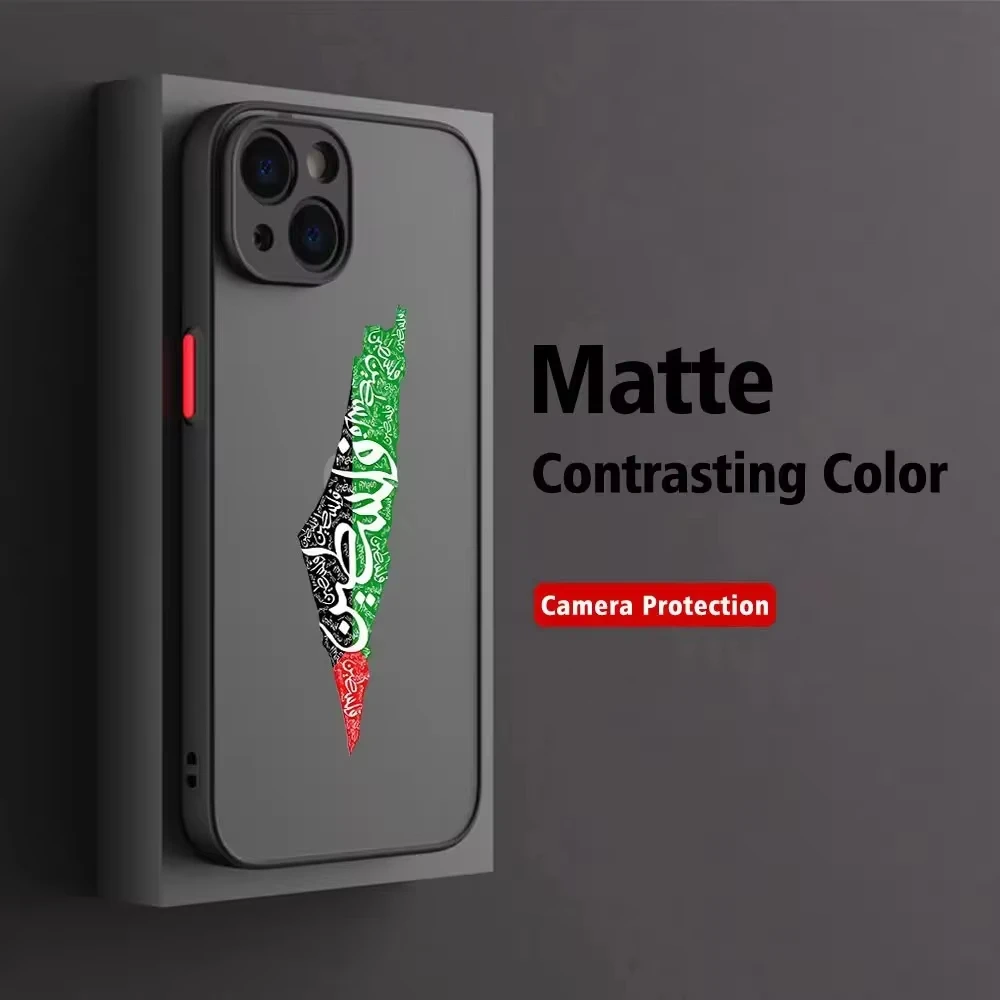 Custodia per telefono passaporto mappa bandiera palestina per iPhone 16 15 13 14 12 11 Pro Max Mini X XR XS 7 8 Plus SE Art Cover morbida trasparente di lusso