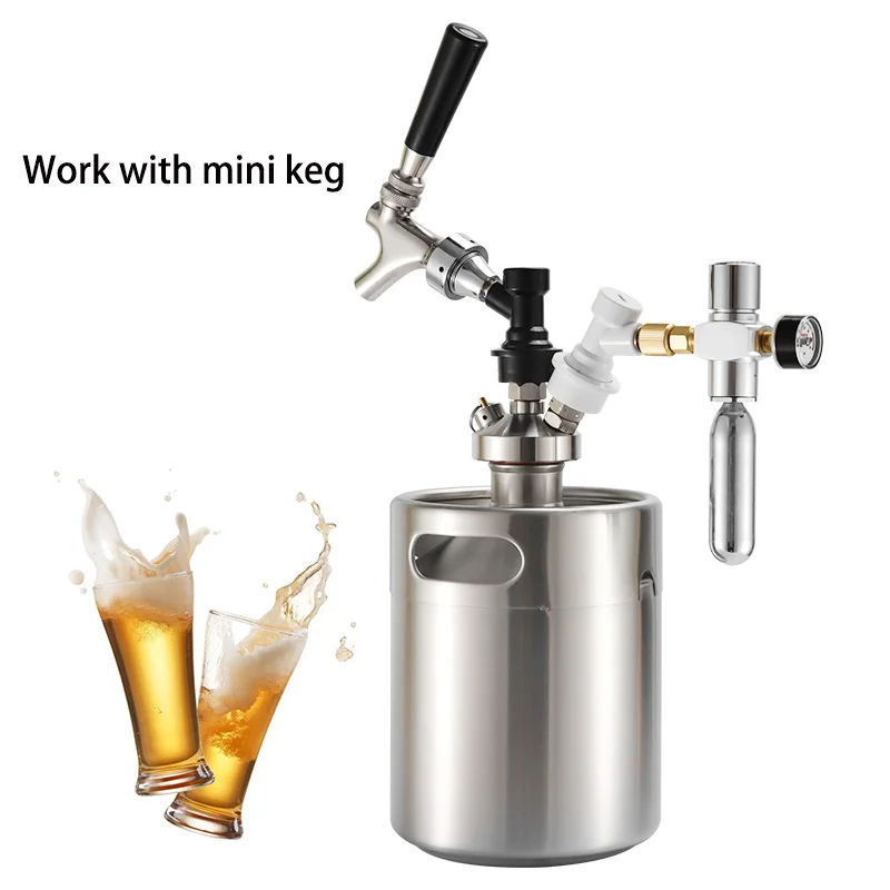 Beer Brewing Carbonation Cap with 5/16\'\' Barb Ball Lock Disconnect Keg Dispenser Suitable for Homebrew Kegging Soda Water Beer