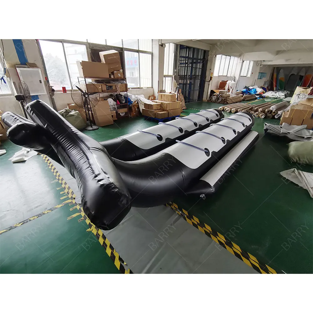 Sea Water Park 6 Seats Inflatable Boat Water Game Banana Boat With Repair KIt 0.9mm PVC Tarpaulin Water Sports