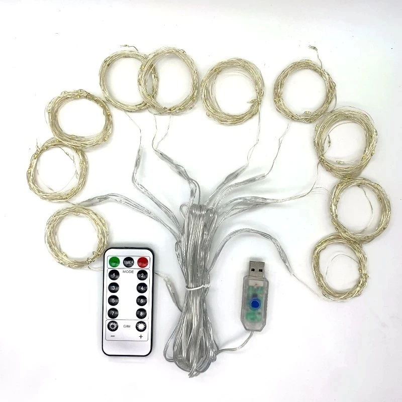 Guirlandes Lumineuses LED USB pour Rideaux, Décorations de Noël, Nouvel An, Rue, 2022