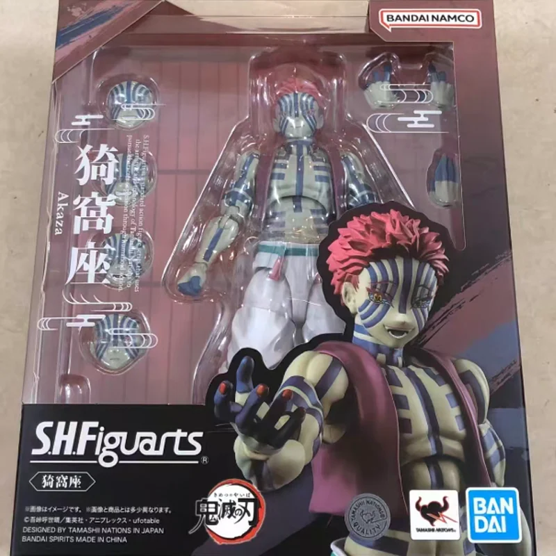 

Подлинная Bandai S.H.Figuarts Demon Slayer: Kimetsu No Yaiba Akaza, коллекционный орнамент из ПВХ, экшн-фигурка, модель игрушки в подарок на складе