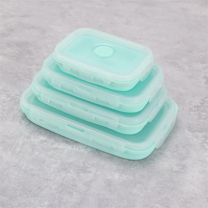 Foldable Food Storage Container Portable Silicone Food Containers Bento Box for Kids Snack Box Food Box Bento Lunch Box Lunchbox