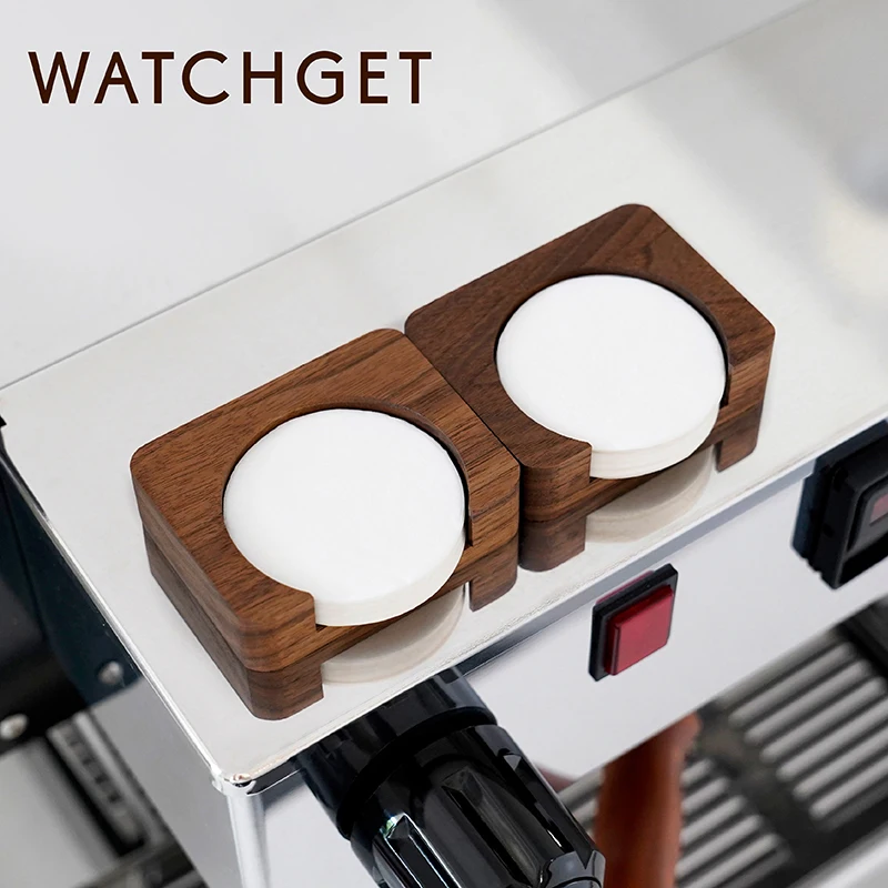 watchget Espresso Paper Filter Holder Wood Coffee Filter Storage Container Coffee Filter Dispenser 51/53/55/58mm Filter Paper