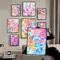 Smile Precure Cute Anime Anime Posters Sticky HD Quality Wall Art Retro Posters for Home Kawaii Room Decor
