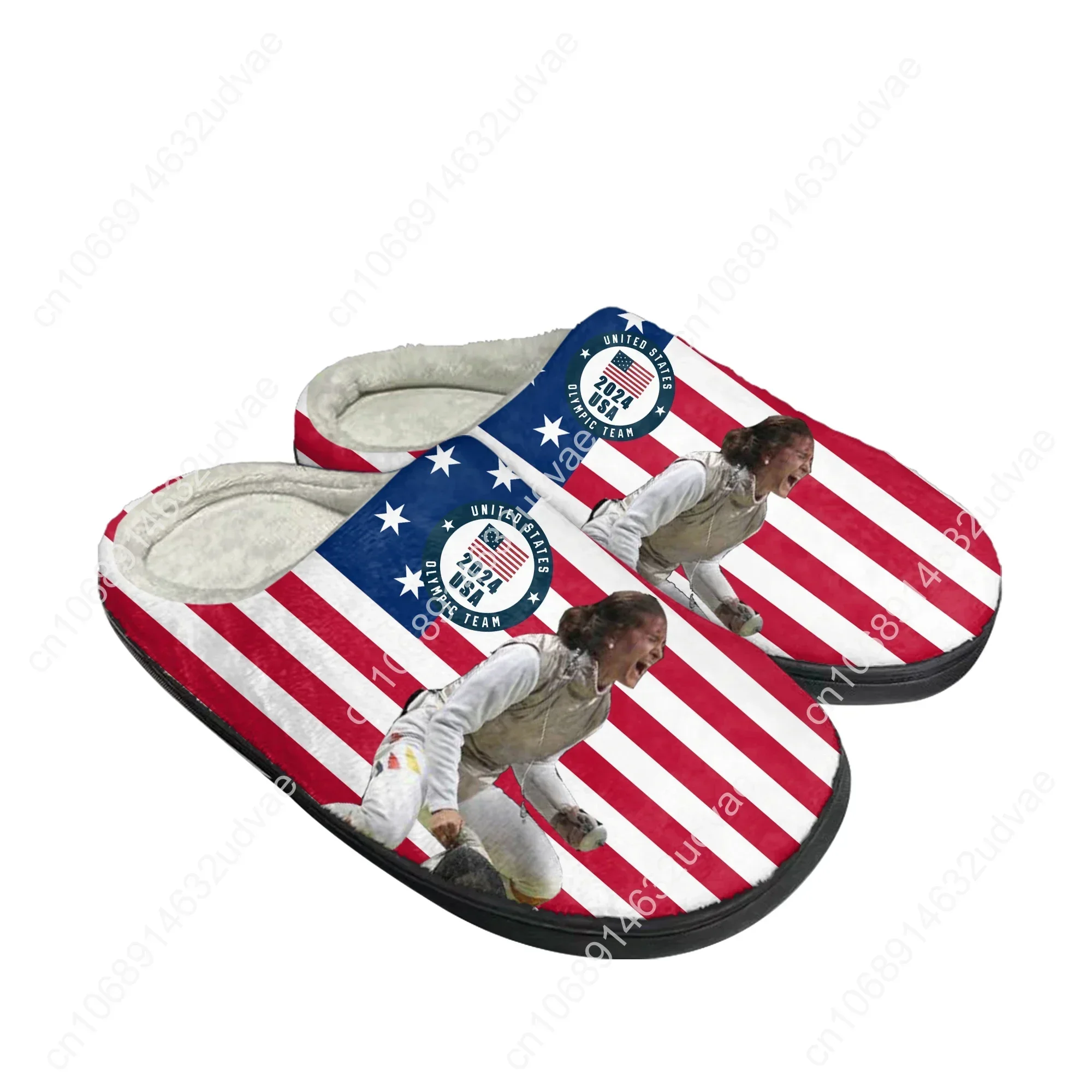 Jacqueline Dubrovich Foil World Champion Home Cotton Shoes High Quality Men Women Youth Boy Girl Plush Warm Shoe Custom Slipper
