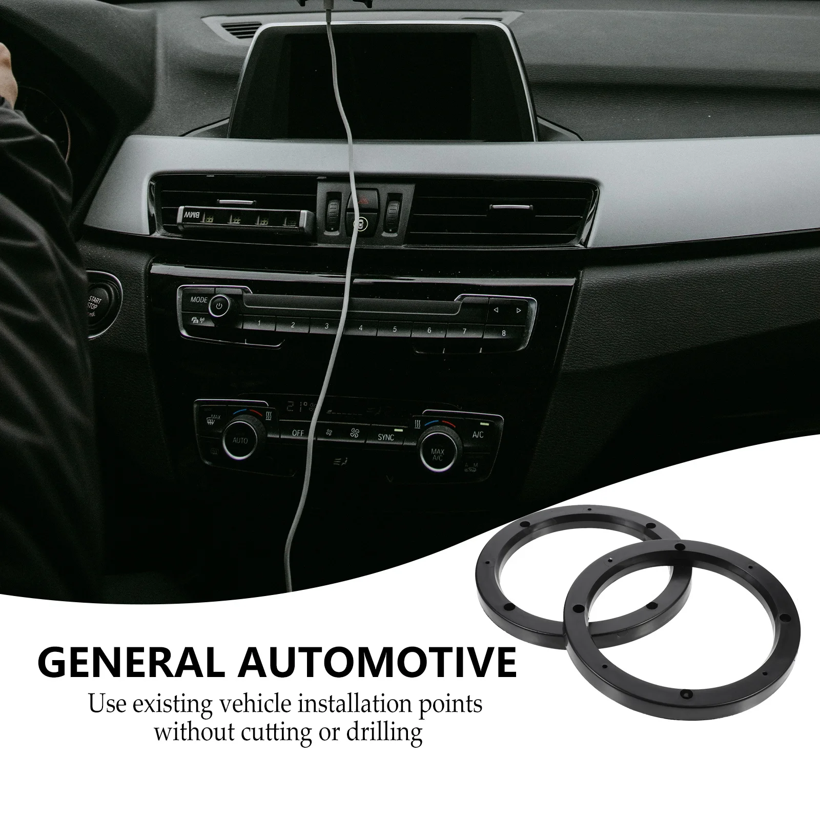 

4Pairs Car Speaker Spacers ABS Strong Long Life Simple Install Auto Speaker Adapter Rings Compatible with Vehicles Boats Trucks