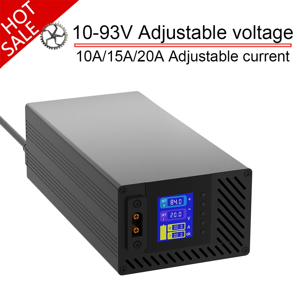 20A 24V 36V 42V 48V 72V 60V 54.6V 58.4V 84V Li-Ion LiFePO4 Lithium-Batterieladegerät 4S 8S 10S 13S 14S 16S 20S Schnellladegerät Teile