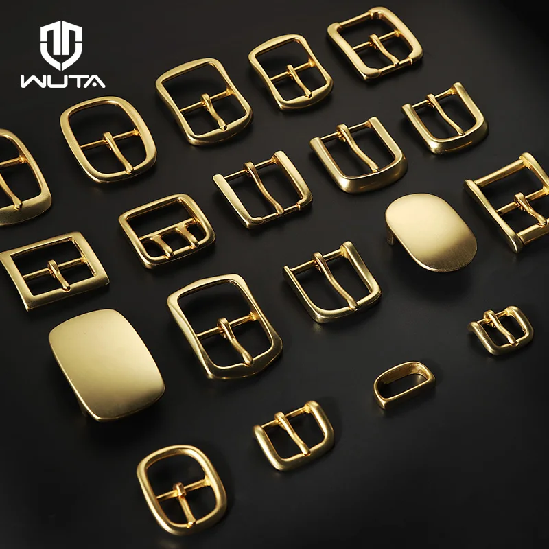 WUTA High Quality Solid Brass Belt Buckle Pure Copper Women Men\'s Pin Buckle Manual DIY Leather Craft Hardware-Various Size