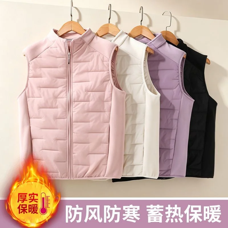 New 2026 Women Down Cotton Waistcoat Jacket Autumn Winter Vest Lightweight Warm Cold Resistant Heat Storage Sleeveless Coat