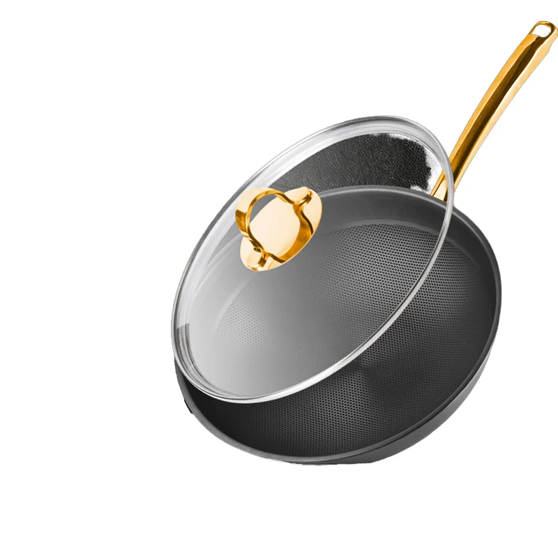 Non-Stick Frying Pan Tempered Glass Lid Modern Dishwasher Oven Safe Cookware Set for  Induction Cooker