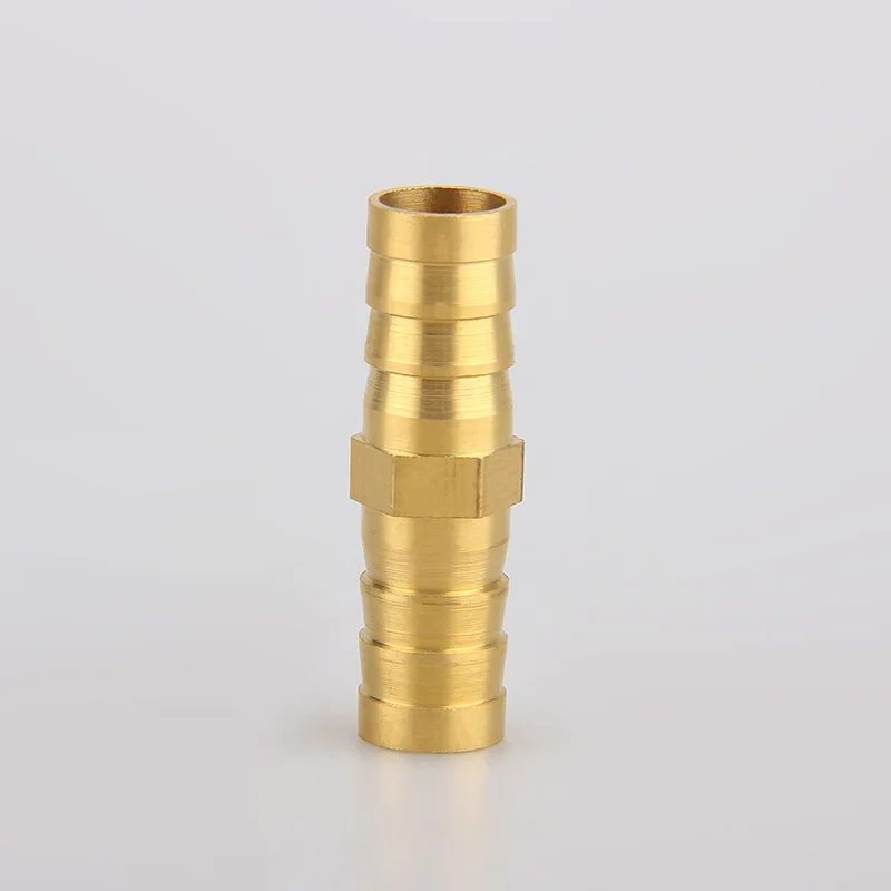 1pcs OD 5 6 8 10 12 14 16 19 25mm Brass 2 Way Equals Barbed Pipe Fitting Straight Connector Pagoda Joint Hose Barb 5-25mm