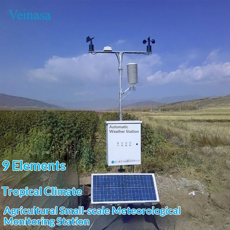 Agricultural Small Meteorological Monitoring Station 9 Elements 220V Power Supply GPRS Wireless Transmission Veinasa Brand