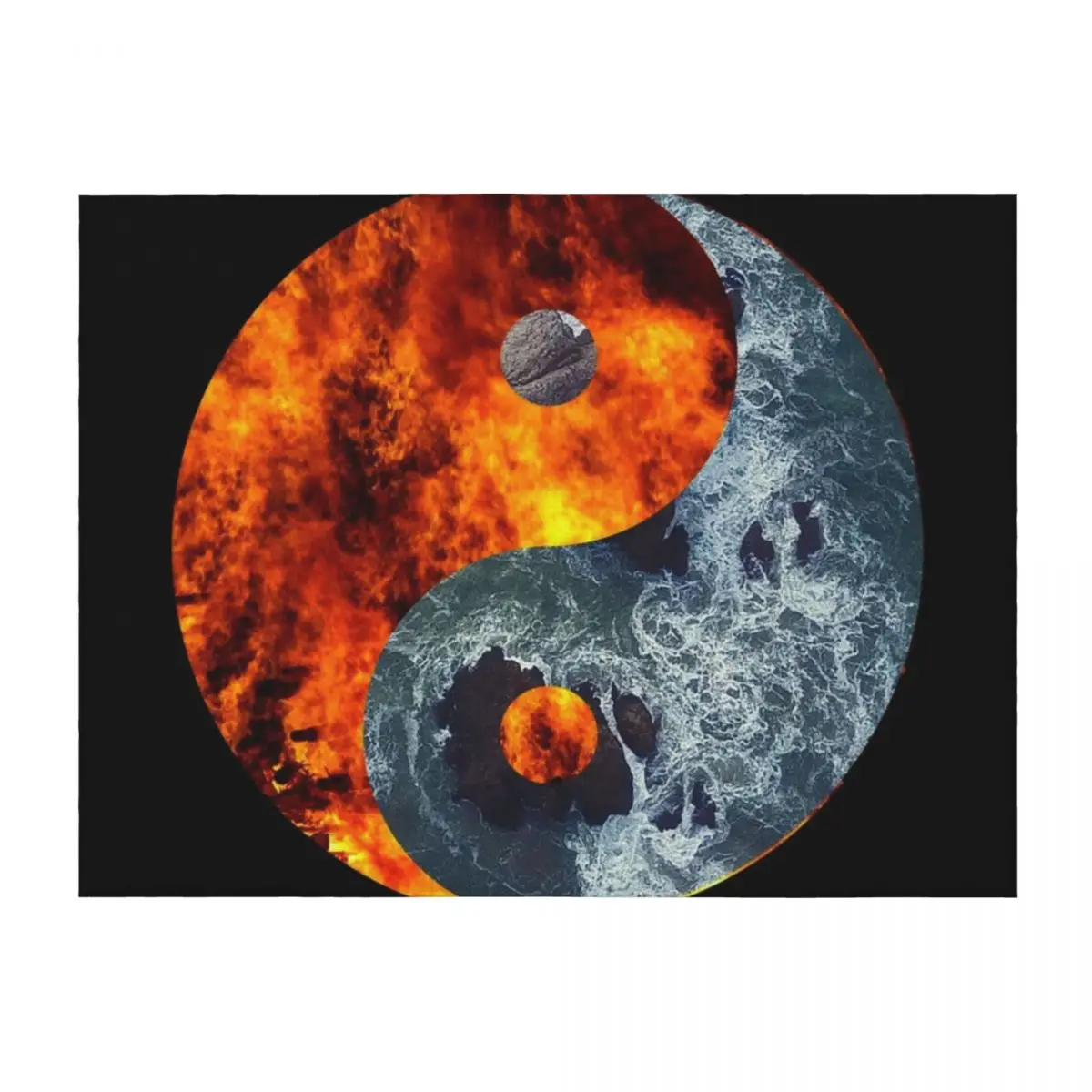 

yin yang of fire and water Throw Blanket Personalized Gift warm winter Luxury Designer blankets and throws Blankets