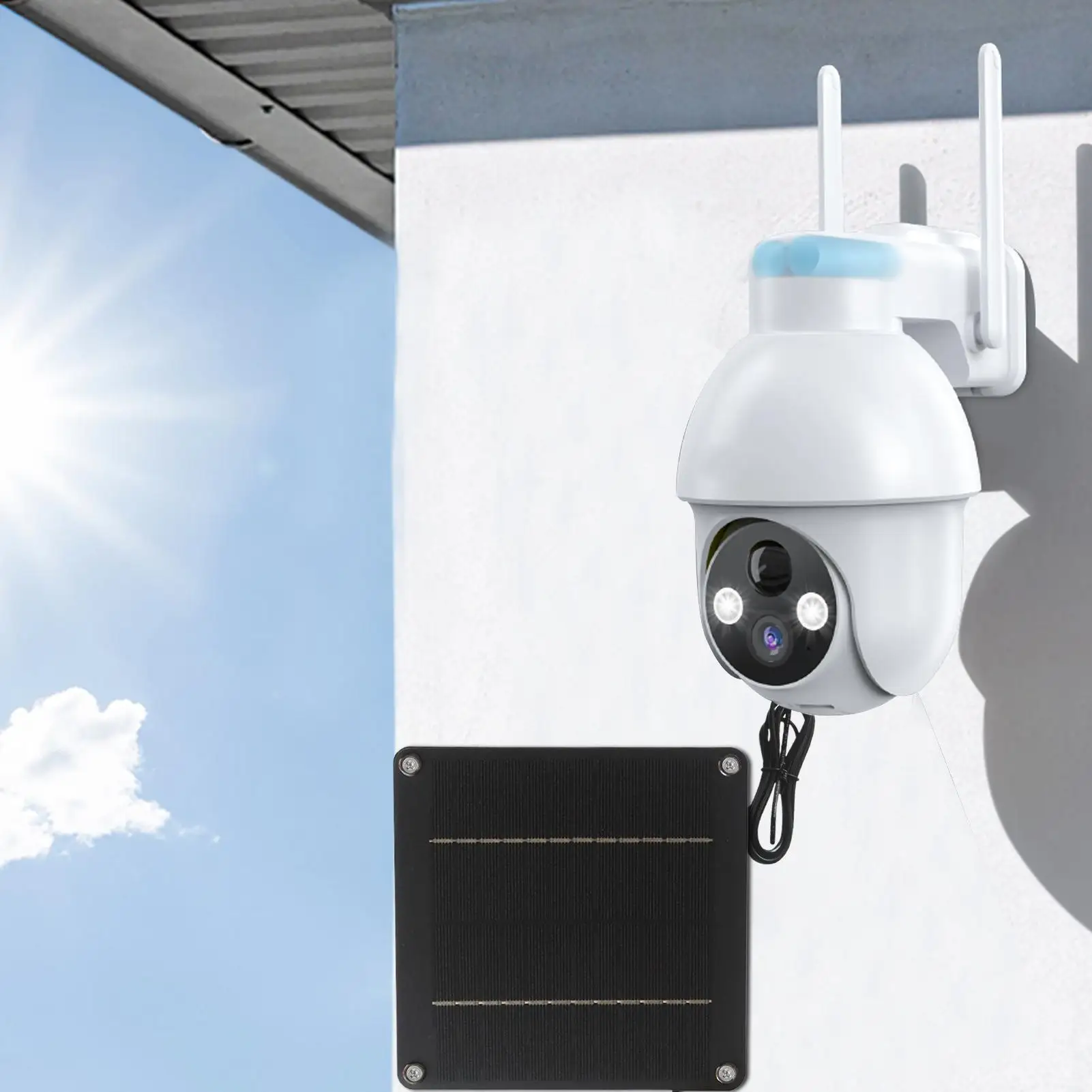 Security Cameras Wireless Outdoor Solar Panel 24W 12V Backyard Solar Panel Waterproof With 5521 DC Port For Porch Lamp Outdoor