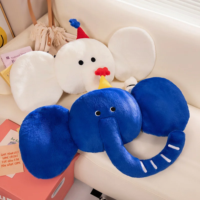 Elephant Cushion Soft Pillows Baby Sleeping Pillow Stuffed Elephant Comforter Plush Animal Cushion Gift for Home Decoration