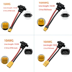 E-bike Battery Charging Socket Electric Car Connector Charging Plug Universal Three Vertical 10AWG Cable for 36V 48V Vehicle