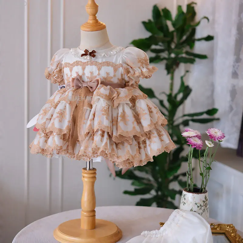 فستان بناتي للأطفال من التول منتفخ ملابس لحفلات أعياد الميلاد وحفلات أميرات للأطفال الصغار في السنة الأولى فساتين صيفية تنكرية