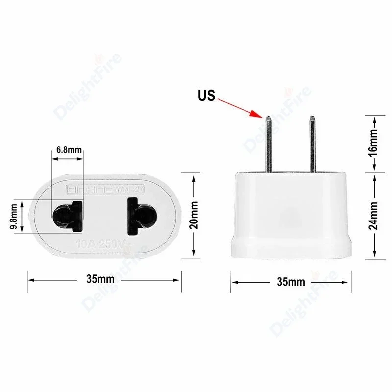 US To EU Plug Adapter American To Euro European Power Adaptor Converter EU To US AU Travel Adapter Electrical Charger Outlets