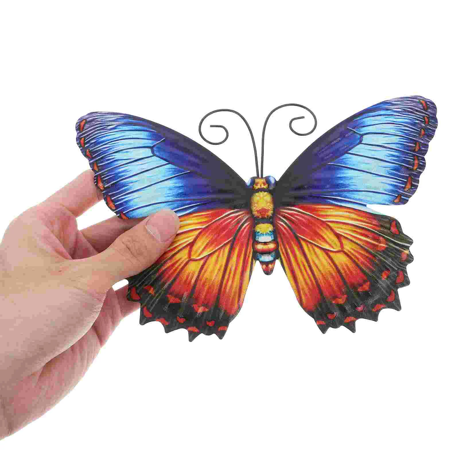 4 Pcs Metal Butterfly Wall Decor Outdoor Decorations Plaque Fence Statue Hanging Room Patio Sculpture Garden Pendant