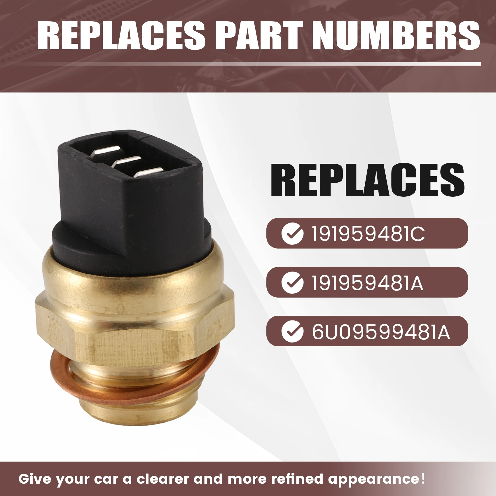 191959481C Radiator Fan Temperature Switch Sensor For VW Skoda Seat Toledo Golf New 191959481A 6U0959481A-A61E