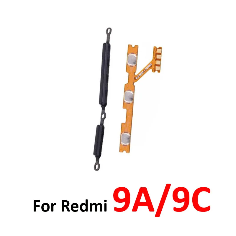 For Xiaomi Redmi 9A 9C Phone Housing Power Volume Button New On Off Up Down External Key Internal Flex Cable Repair Parts Black image 5