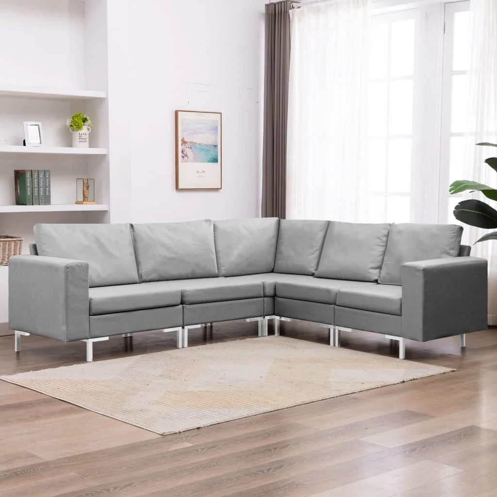 VidaXL set of 5 PCs sofas light gray fabric