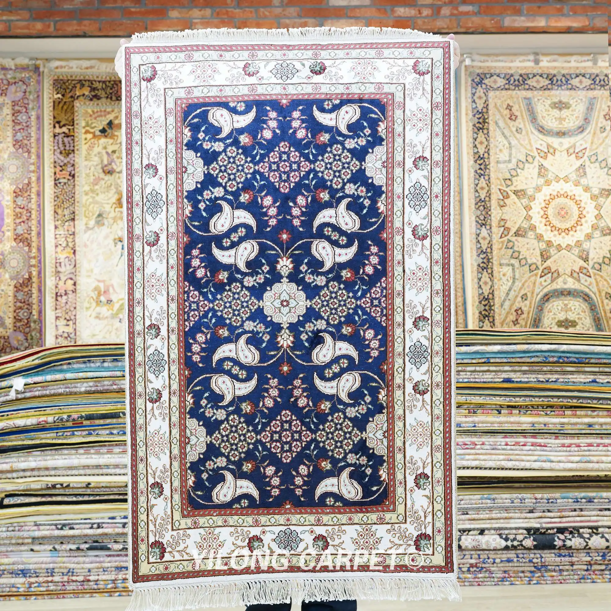 

76x122cm All Over Hand knotted Carpet Flooring Handmade Area Silk Rug (YJH131AB)