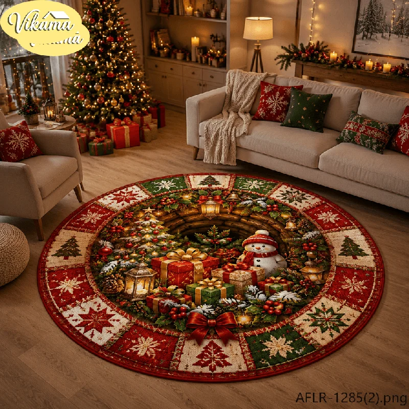 Aliexpress Lantern, Gift & Scarf Christmas Flannel Snowman Round Rug, Non-Slip Washable Xmas Mat for Living Room Bedroom Nursery Kids Room - Aliexpress Deal