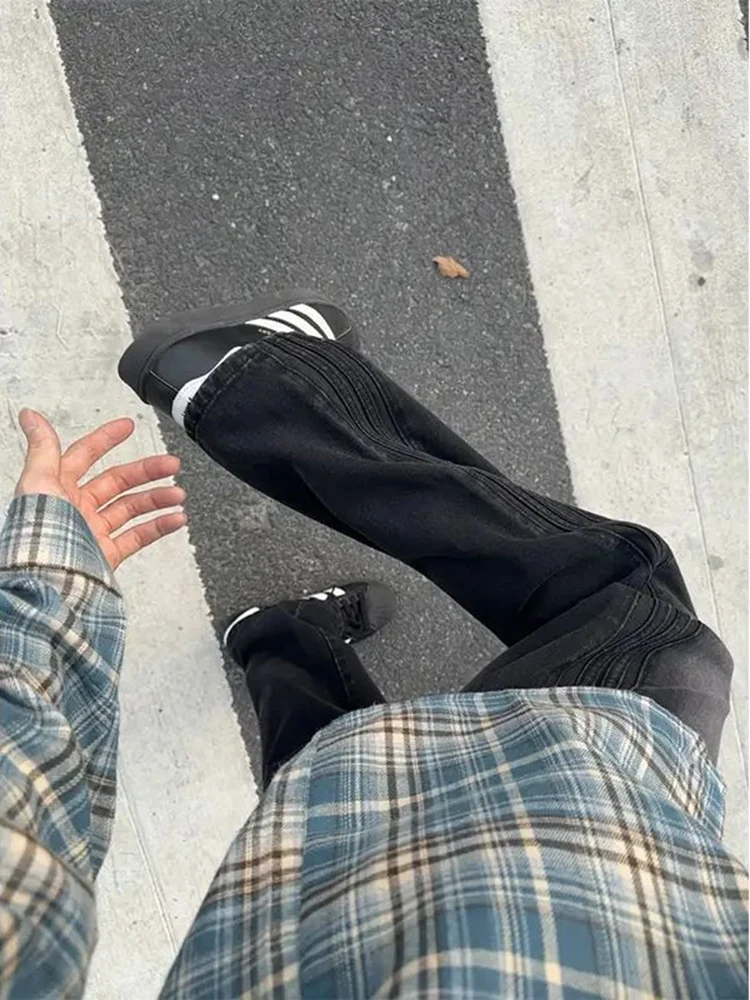 

Мужские джинсы Bla ey Micro Flare, осенне-зимние, в американском стиле High Street, прямые брюки с низкой посадкой