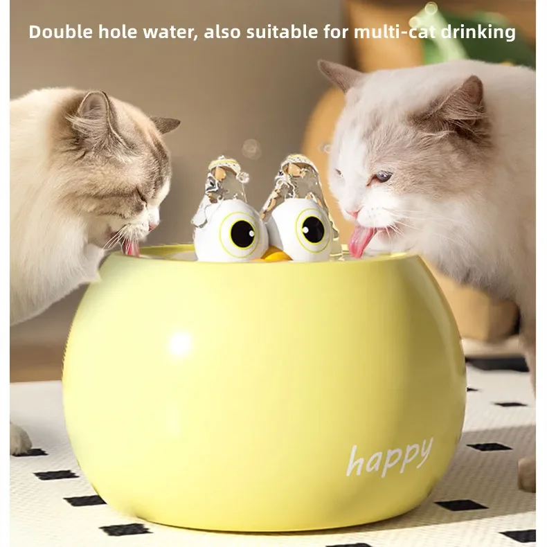 Ceramic Cats water Fountain for Multicat Dog Drinking Bowl Pet Water Dispenser Cat Drinker,Electronic Pet Fountain Super Mute