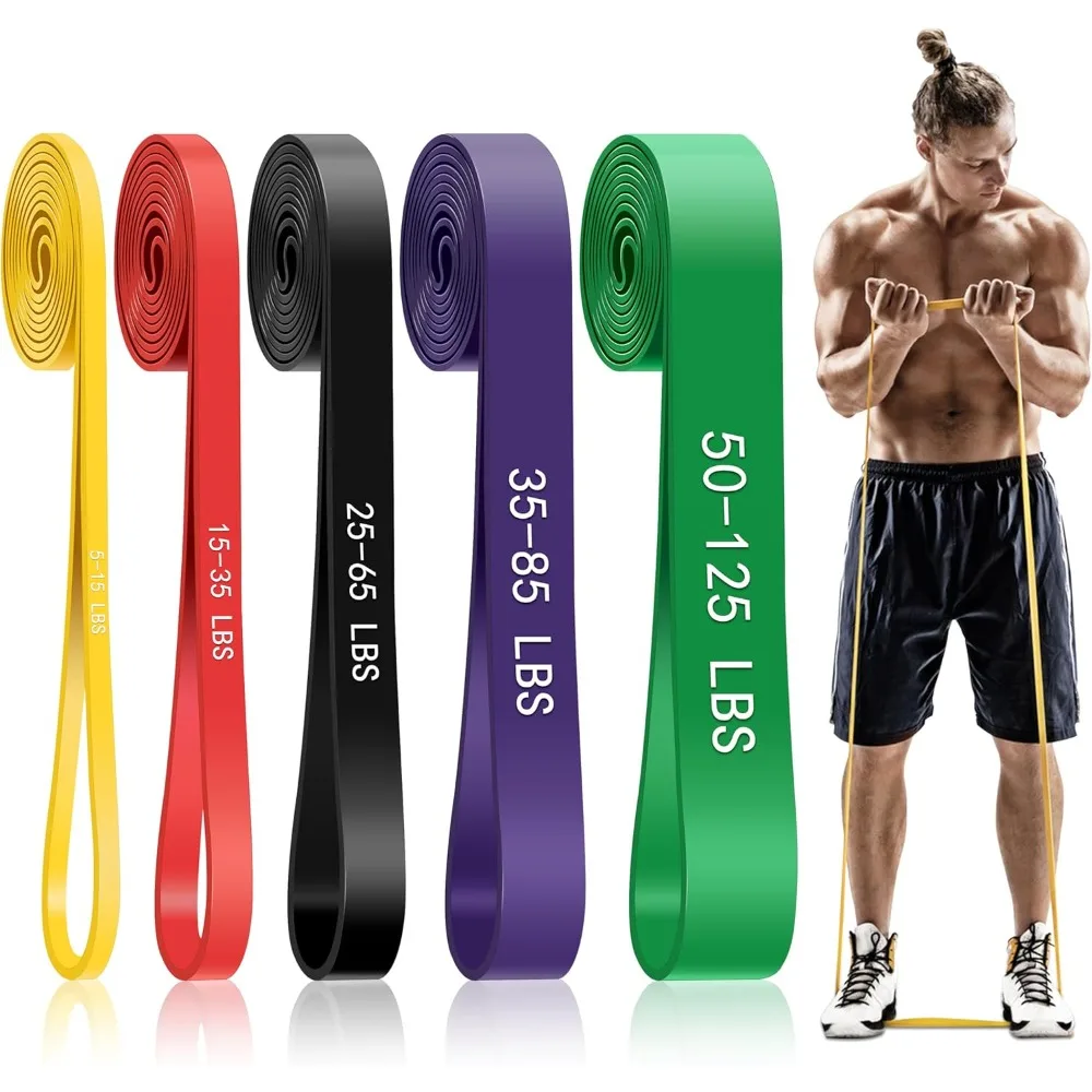 Pull Up Assistance Bands, 5-Level Resistance Bands for Working Out, Pull Up Bands for Men & Women, Exercise Bands for Full-Body
