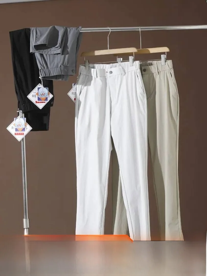 Golf Series Men's Slim Fit Casual Pants Lightweight Breathable Anti-Wrinkle Straight Leg Comfortable Nylon Polyester Blend