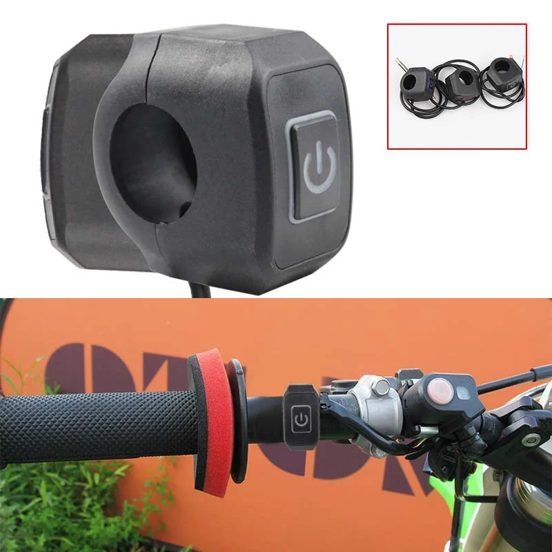 7/8'' Motorcycle Handlebar Switch with LED Light Momentry Buttton for Electric Star Kill Waterproof Control Switch Button 22mm