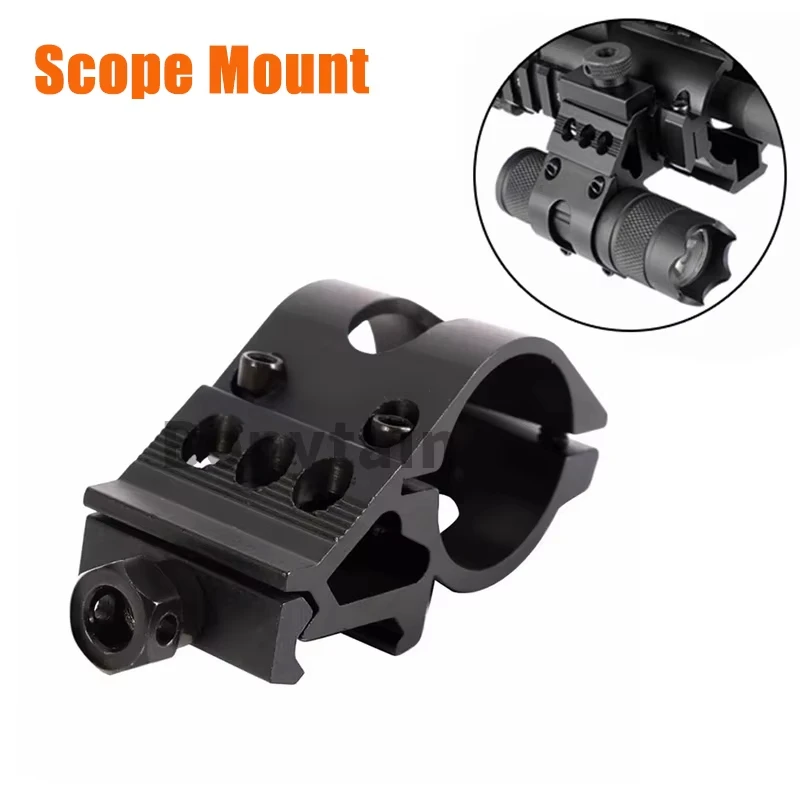 Tactical 25.4mm Quick Release Offset Flashlight Scope Mount 20mm Picatinny Rail 45 Degree Sight Mount Hunting Gun Accessories