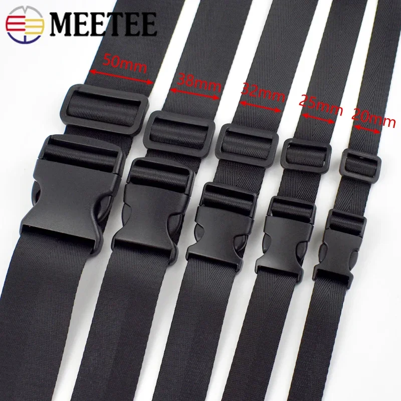 1/2/3/5Sets 20-50mm Plastic Side Release Buckle Tri-Glide Slider Clasp Nylon Webbing Tape Dog Collar Bag Belt Sewing Accessories